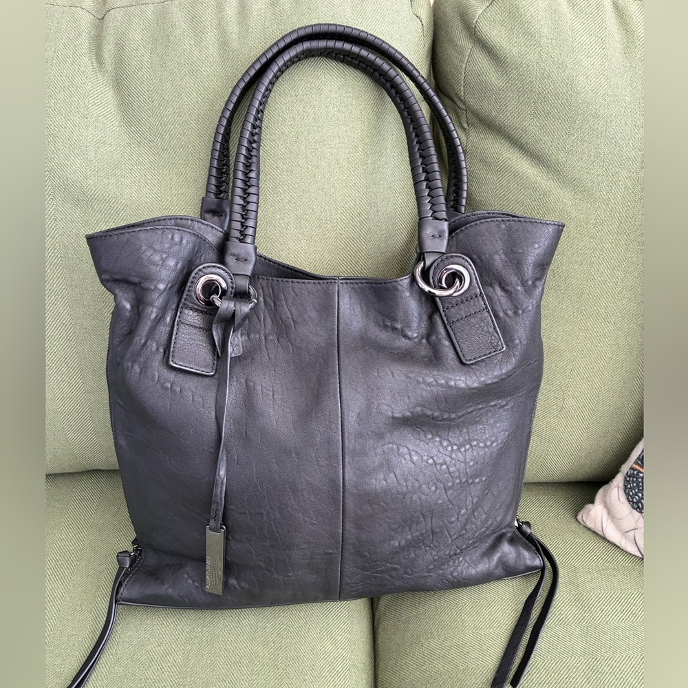 Vince Camuto Textured Black Tote Bag